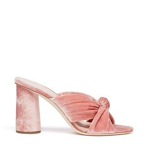 Loeffler Randall Coco Knotted Velvet Block Heel Mules